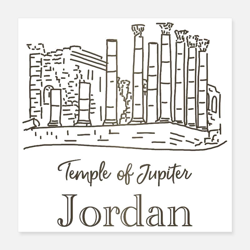 Jordanie, Jerash, Temple de Jupiter Poster 40 x 40 cm