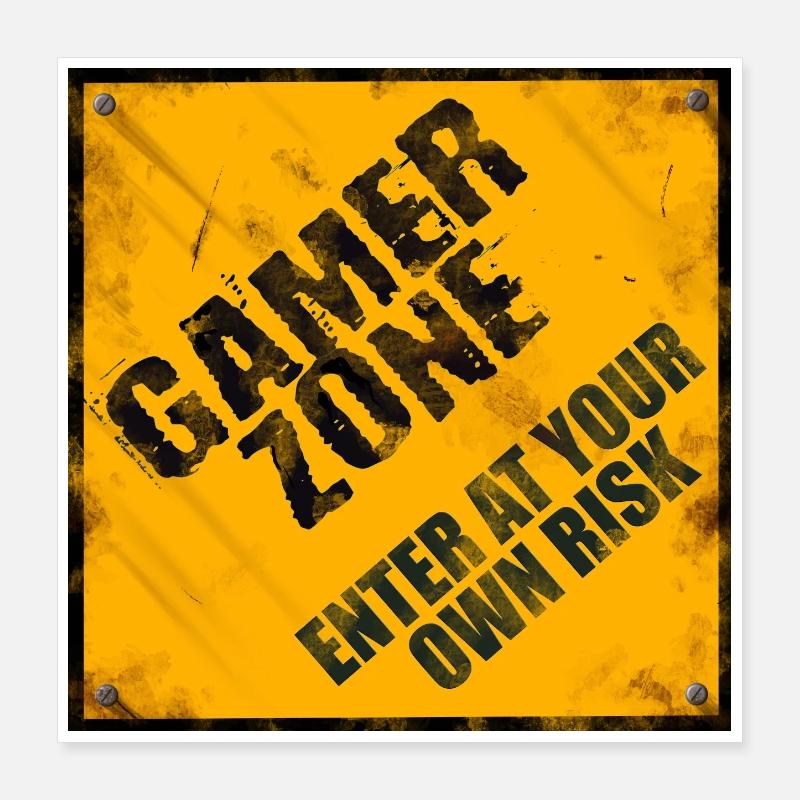 Gamer Zone rusty Sign Poster 40x40 cm