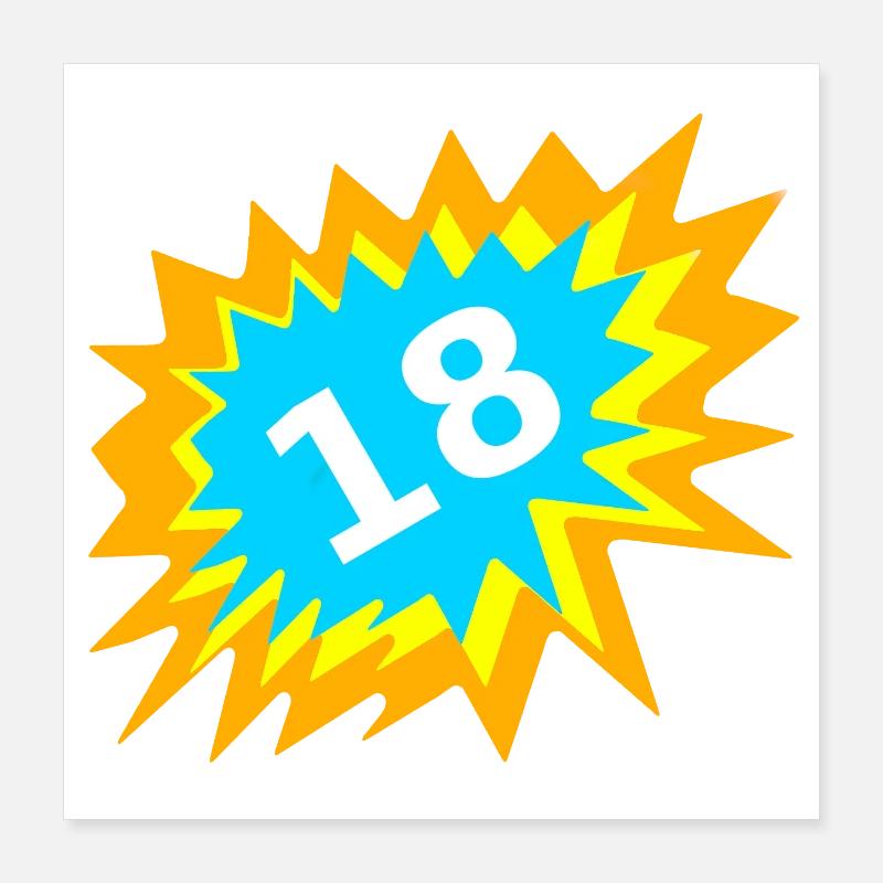 beste geschenkidee, 18 bunt Poster 40x40 cm