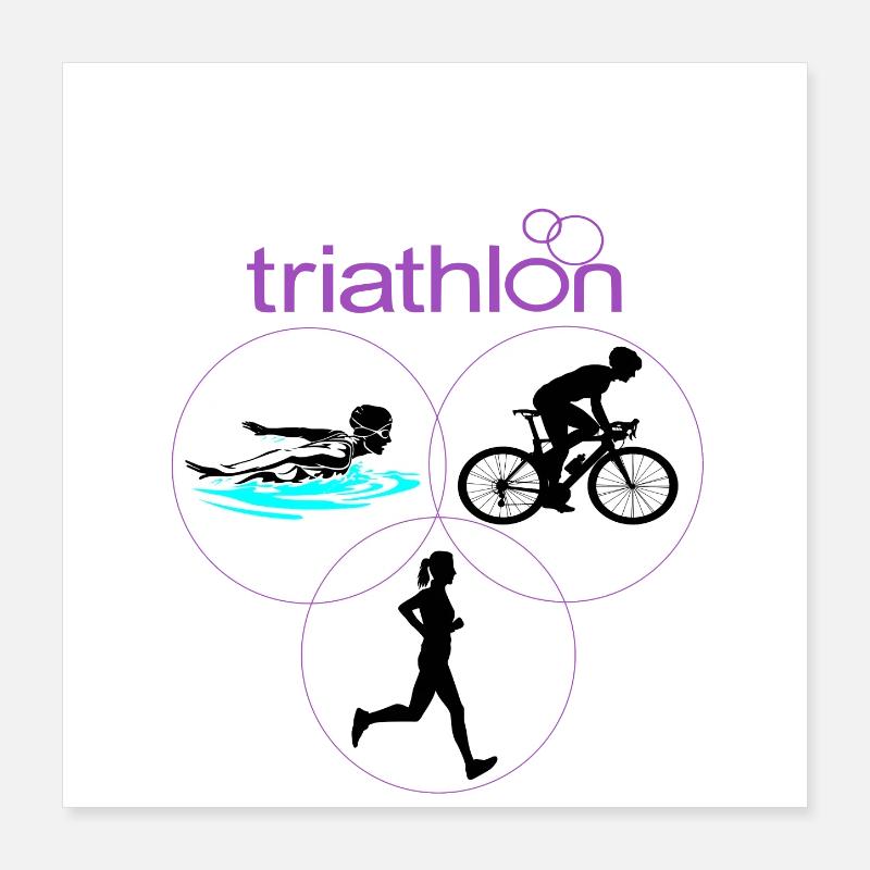 Triathlon Poster 40 x 40 cm