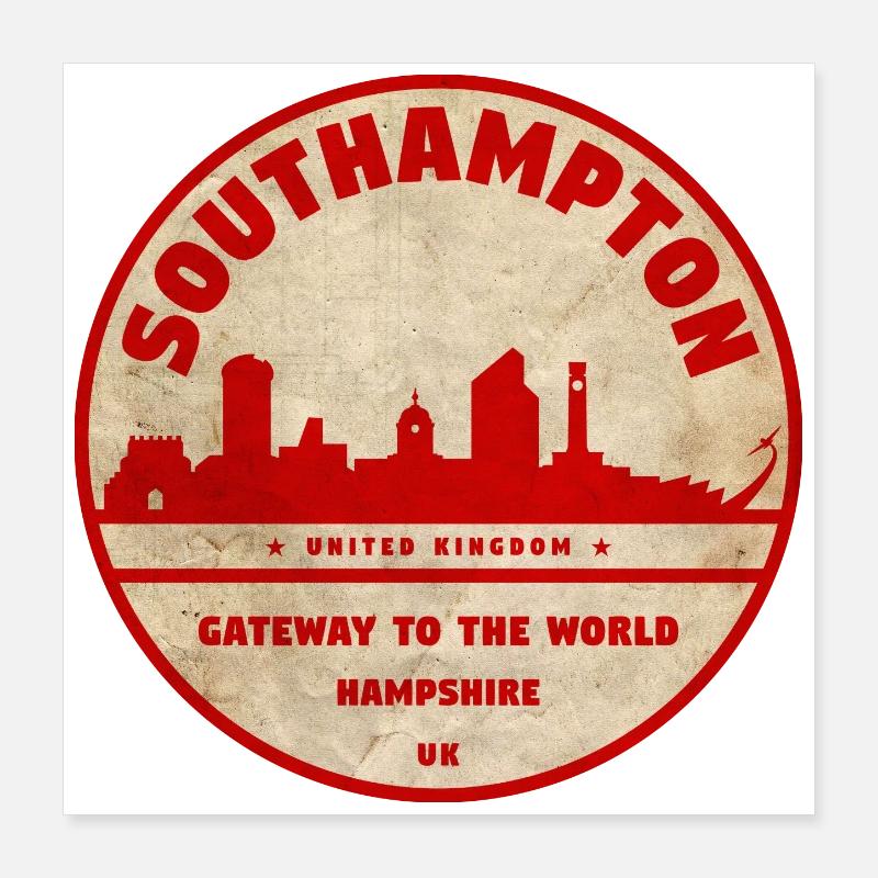 Insigne de la Skyline de Southampton Poster 40 x 40 cm