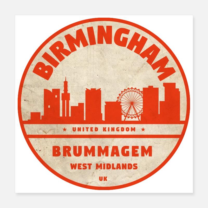 Horizon de Birmingham Poster 40 x 40 cm