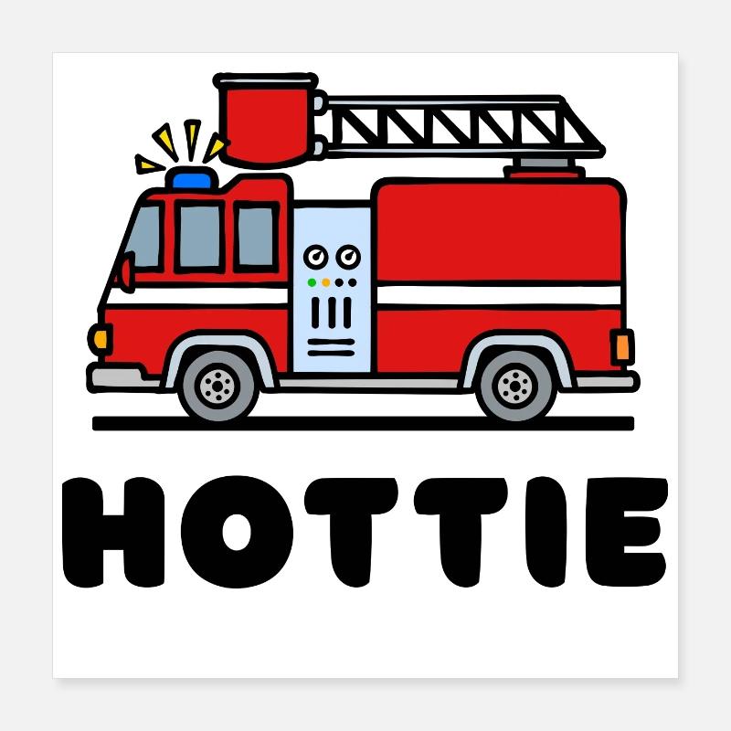 Fire brigade fire engine fire protection slogan Poster 16" x 16" (40x40 cm)