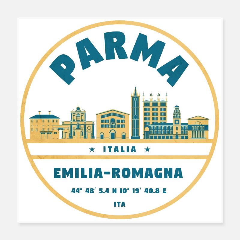 Emilia Romagna Stadtlandschaft Poster 40x40 cm