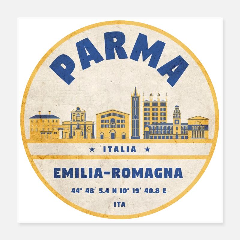 Parma Skyline Emilia Romagna Sticker Poster 40x40 cm