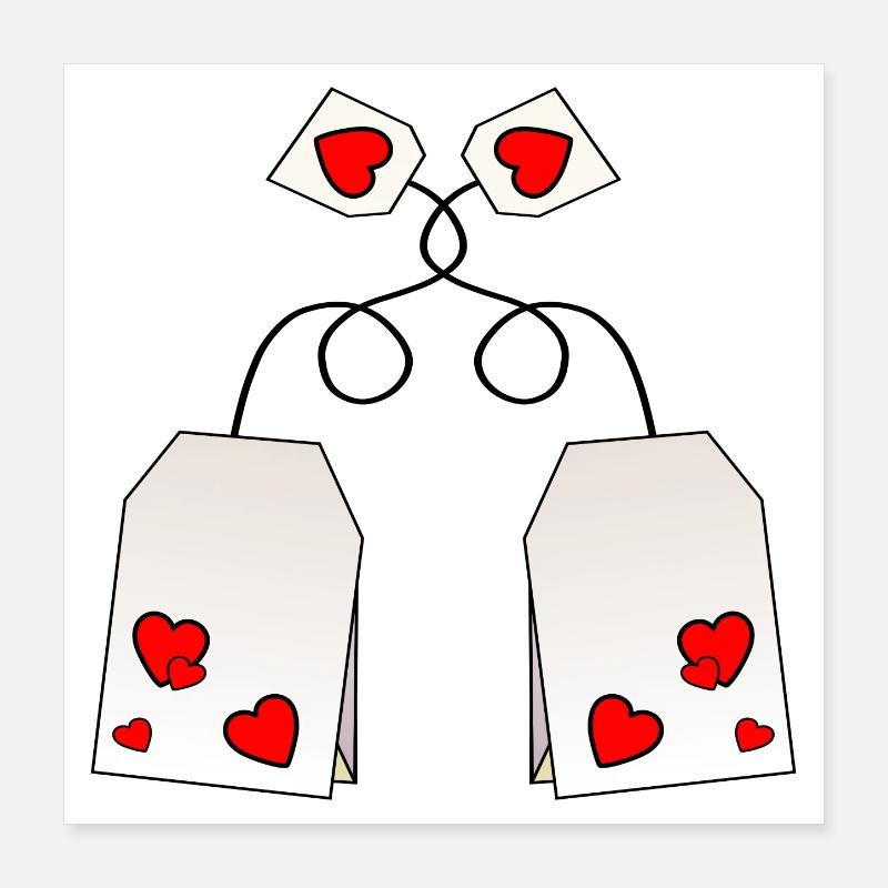 Thé de la Saint-Valentin - Je t’aime - Couples Poster 40 x 40 cm