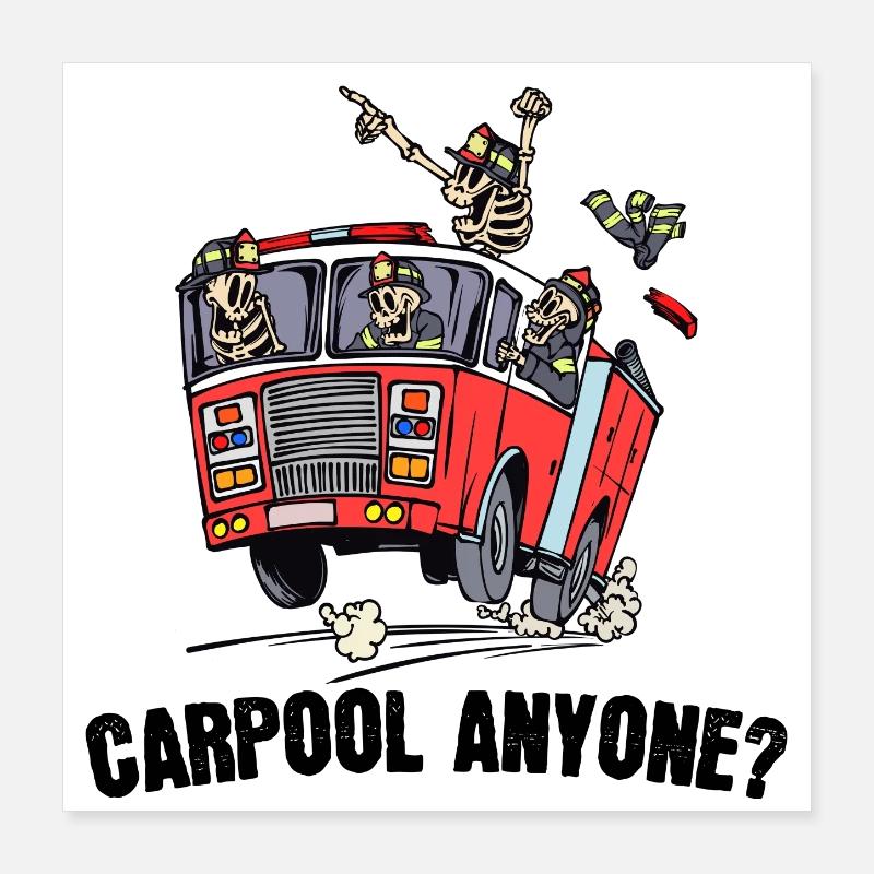 Professional fire brigade fire brigade statement fire engine Poster 16" x 16" (40x40 cm)