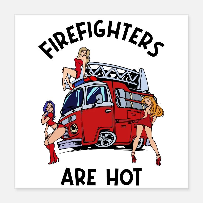 Lifesaver Fire Engine Statement Fire Brigade Poster 16" x 16" (40x40 cm)