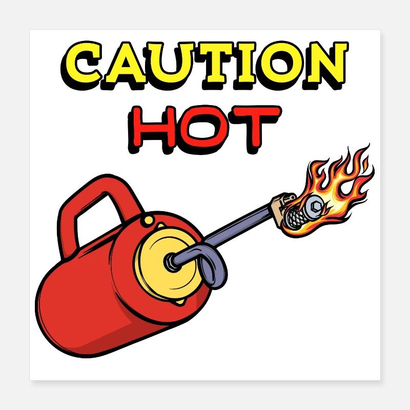 Fire Protection Fire Brigade Fire Extinguisher Statement Poster 16" x 16" (40x40 cm)