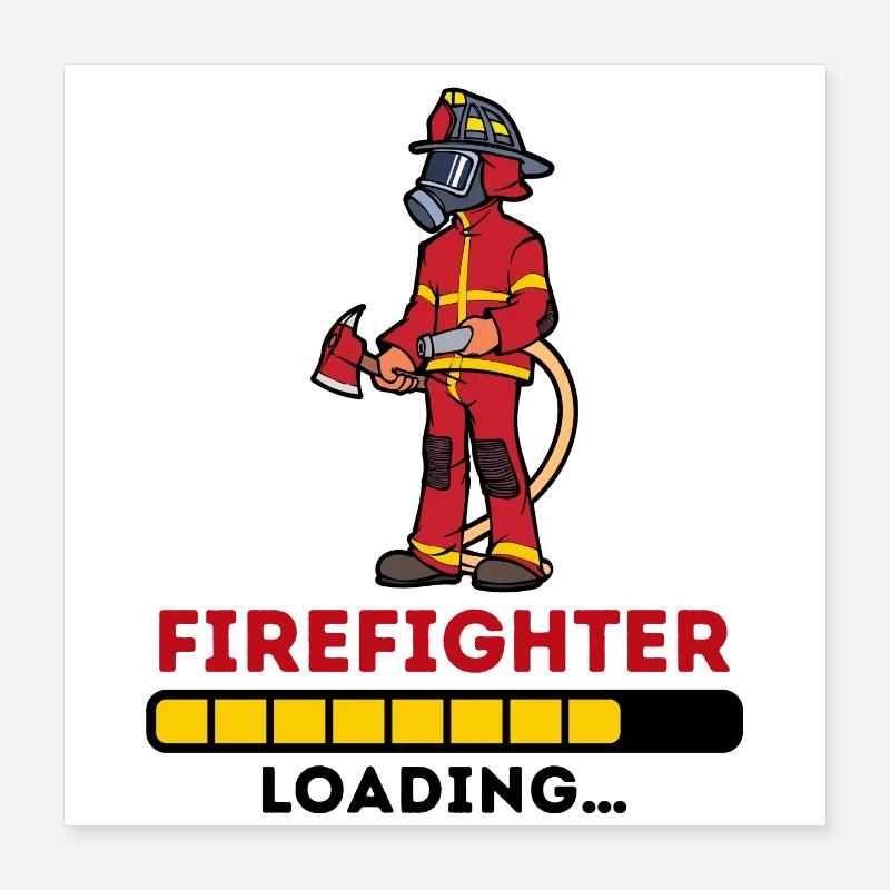 Fire Brigade Fire Hose Statement Lifesaver Poster 16" x 16" (40x40 cm)