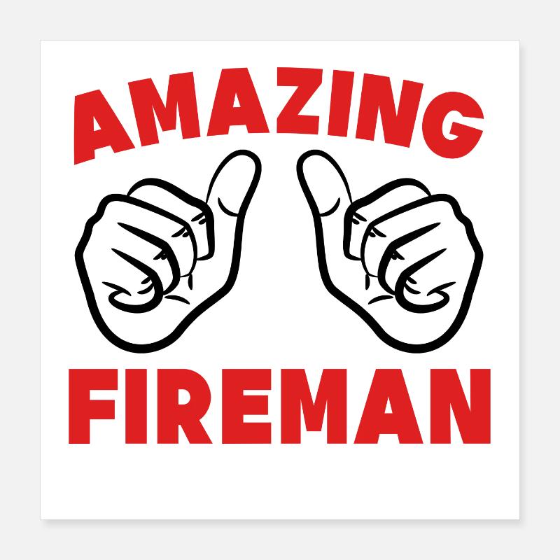 Professional fire brigade fire protection fire brigade statement Poster 16" x 16" (40x40 cm)