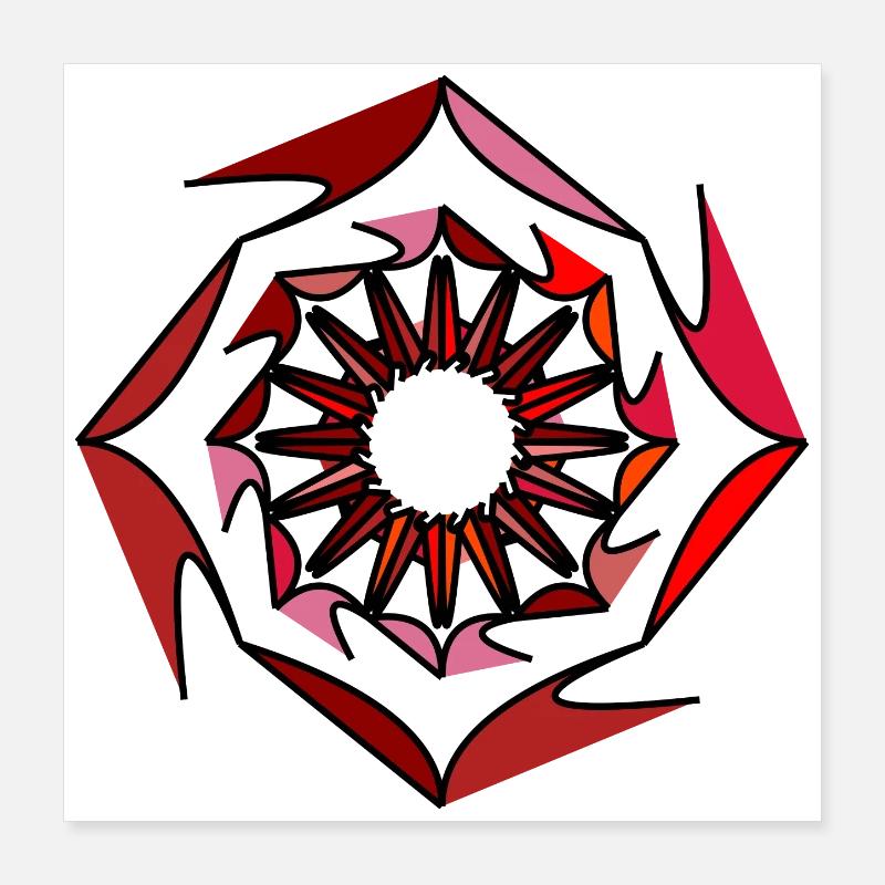 Ring of Fire [unique design from FishPressInk] Poster 16" x 16" (40x40 cm)
