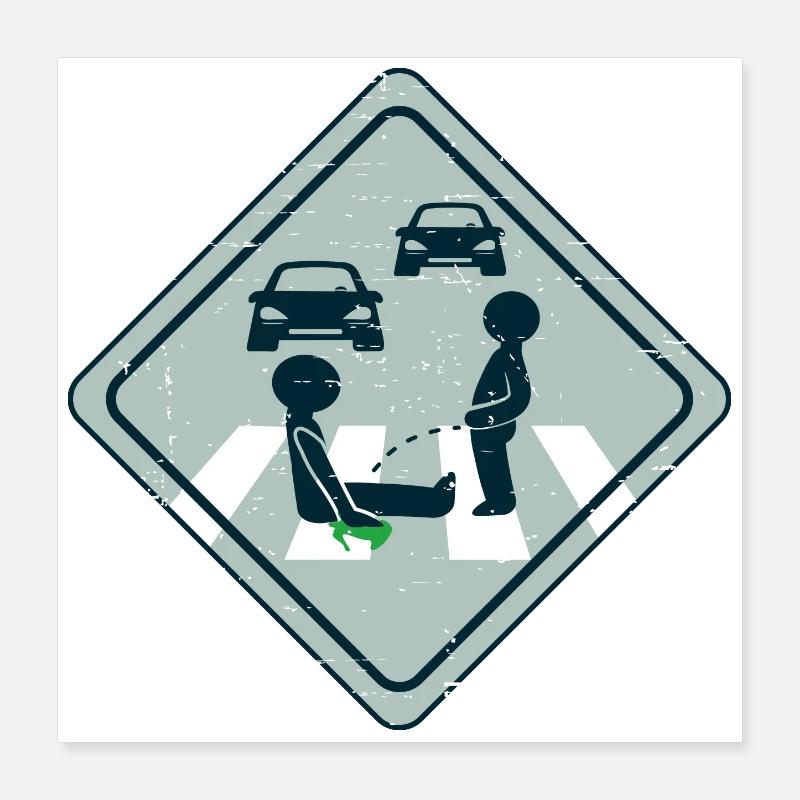 Climate activist road gluing Poster 16" x 16" (40x40 cm)