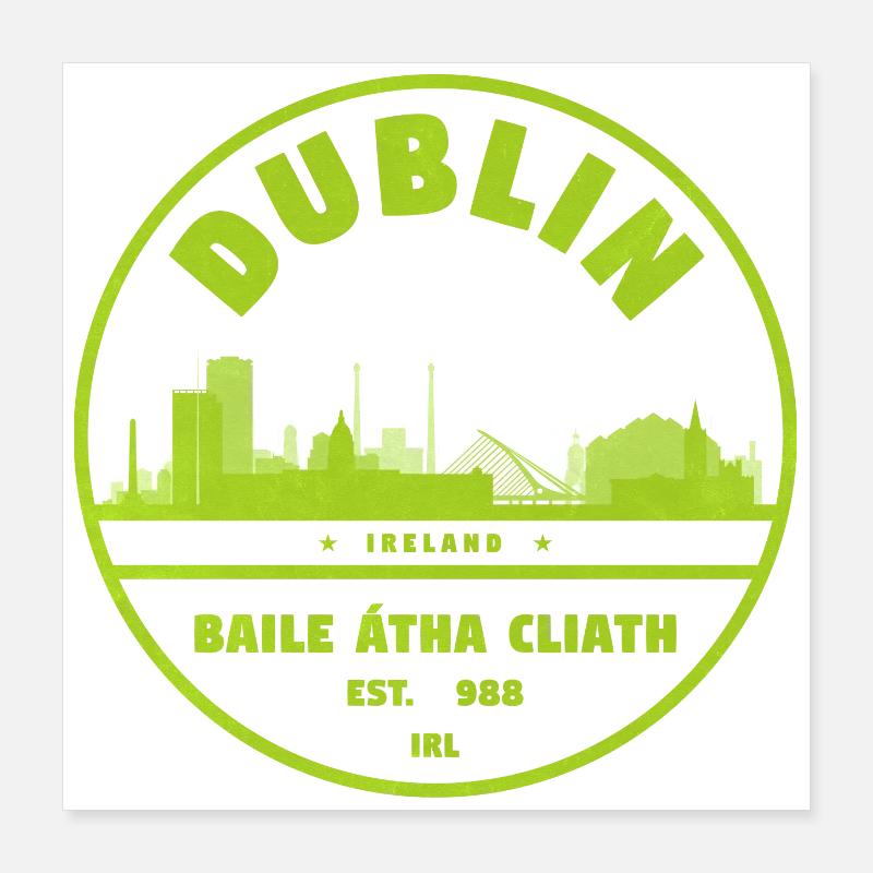 Timbre de la Skyline de Dublin Poster 40 x 40 cm