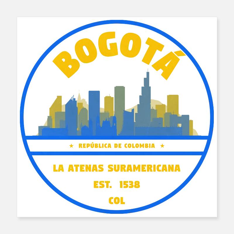 Emblème de la Skyline de Bogotá Poster 40 x 40 cm