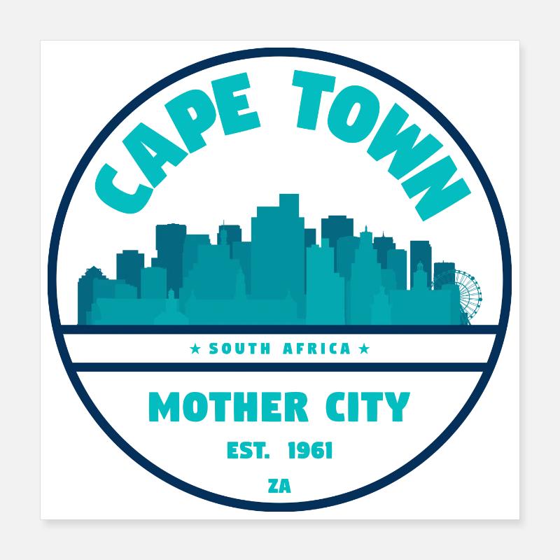 Cape Town Skyline Abzeichen Poster 40x40 cm