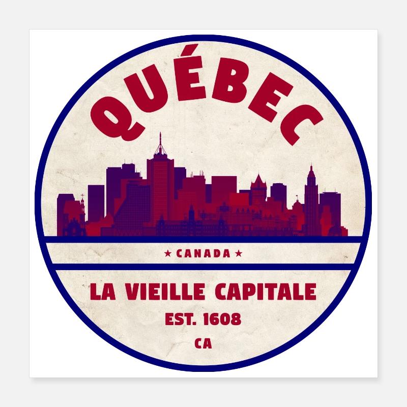 Quebec Vieille Capitale Skyline Poster 16" x 16" (40x40 cm)