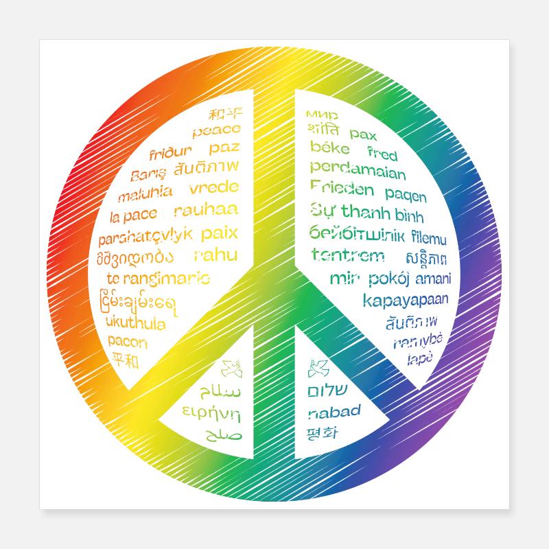 Lysende fredstegn Poster 40x40 cm