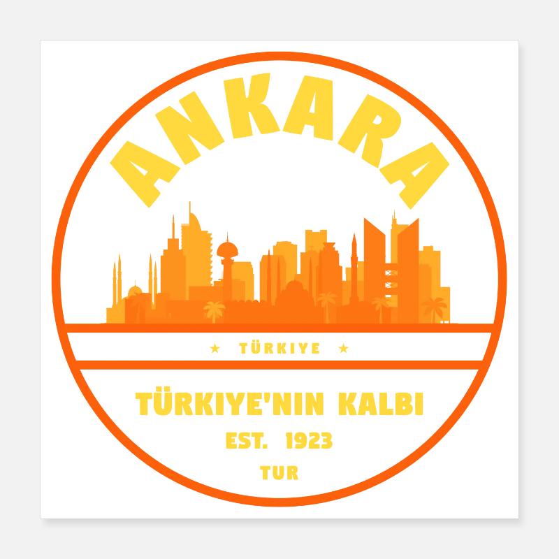 Logo rétro de la Skyline d’Ankara Poster 40 x 40 cm