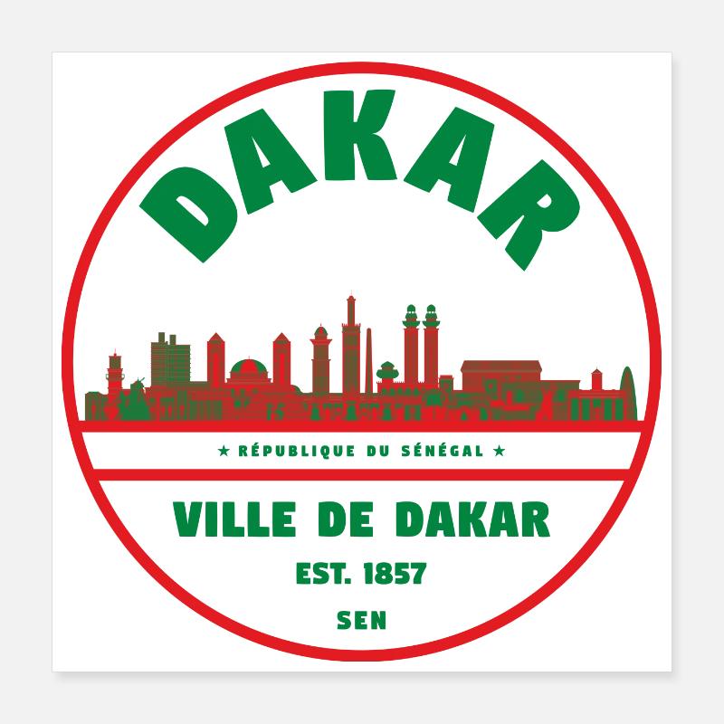 Dakar Skyline Badge Poster 40 x 40 cm