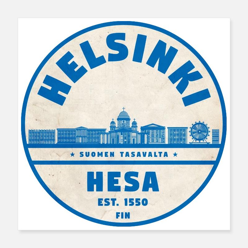 Emblème de la ligne d’horizon d’Helsinki 1550 Poster 40 x 40 cm