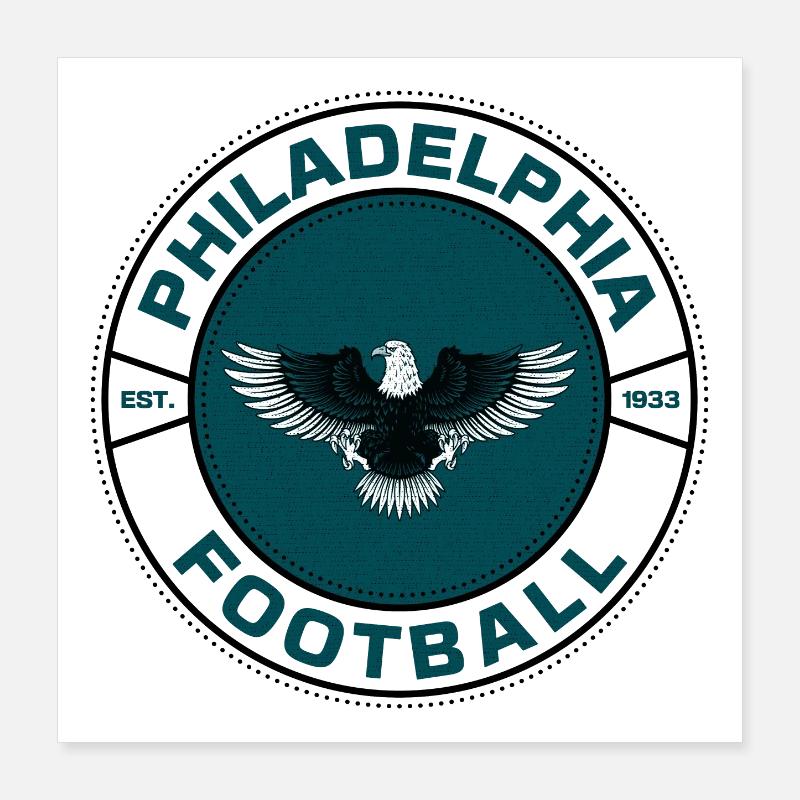 Philadelphia Eagle Emblem Shirt Design Poster 16" x 16" (40x40 cm)