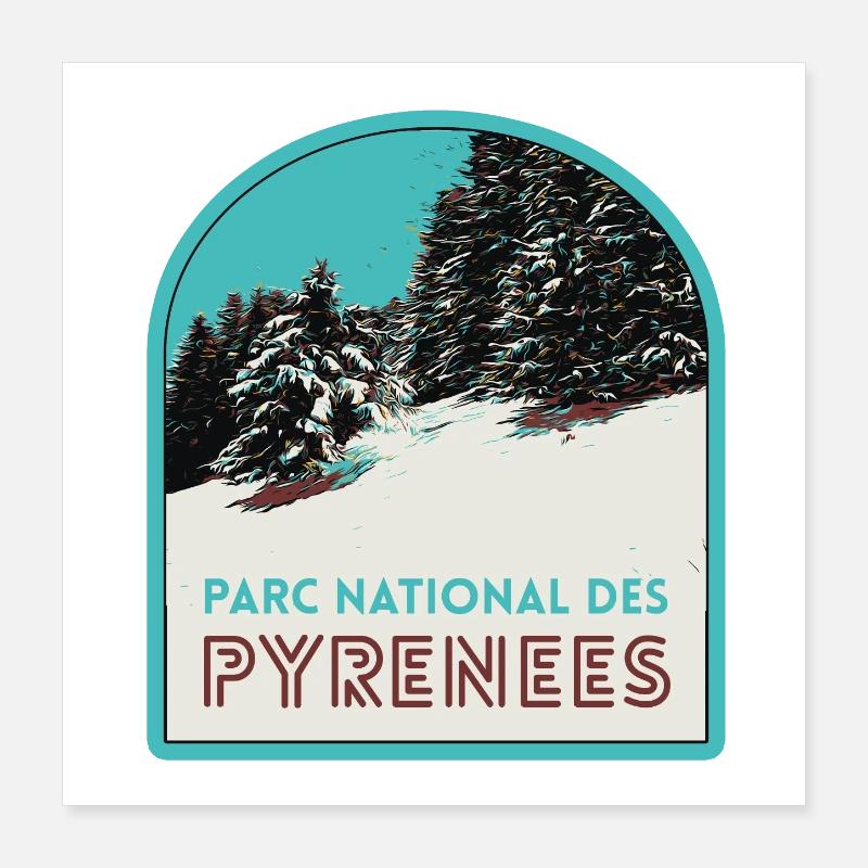 Parc National des Pyrénées sous la neige Poster 40 x 40 cm