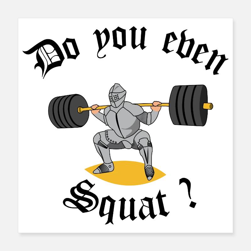 Ritter-Gewichtheber Poster 40x40 cm