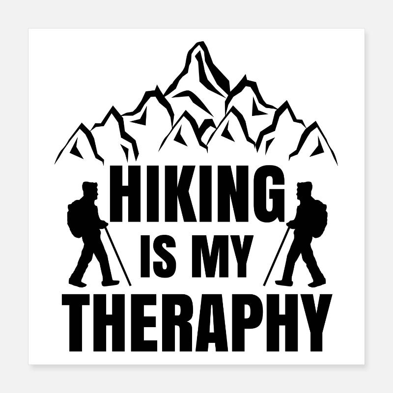 Summit Mountain Hiking Hiking Wanderer Statement Poster 16" x 16" (40x40 cm)