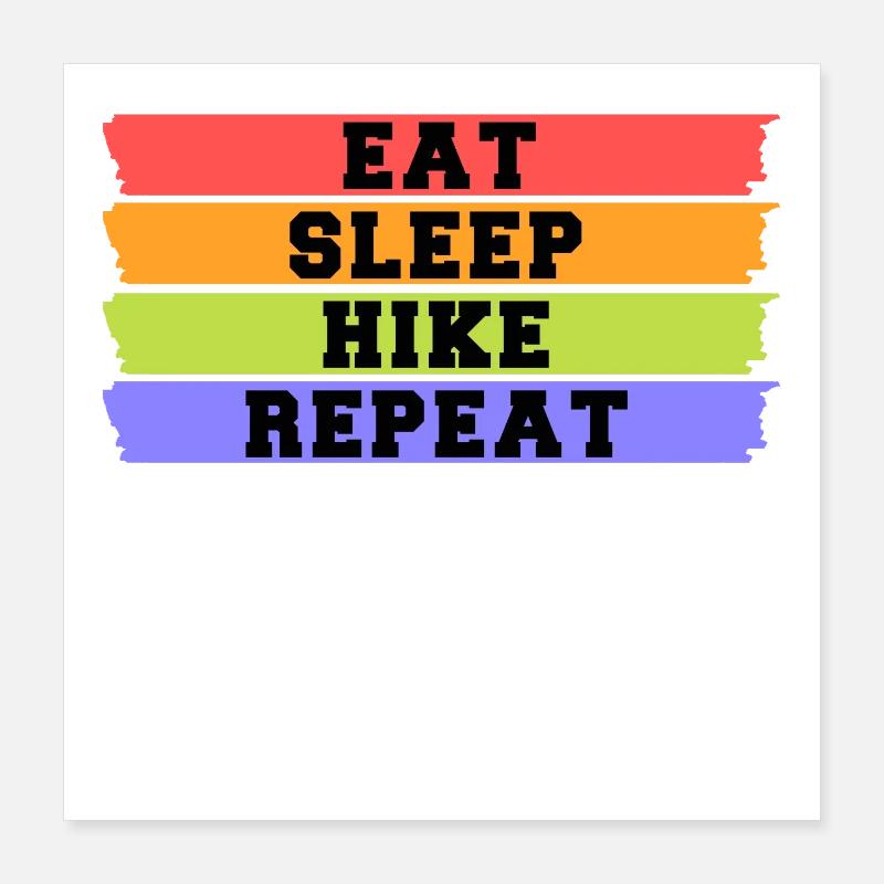 Hikers Hiking Statement Nature Lovers Mountains Poster 16" x 16" (40x40 cm)