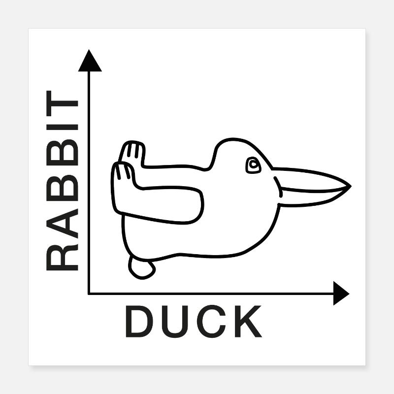 Rabbit - Duck - Nerdshirt Poster 40x40 cm