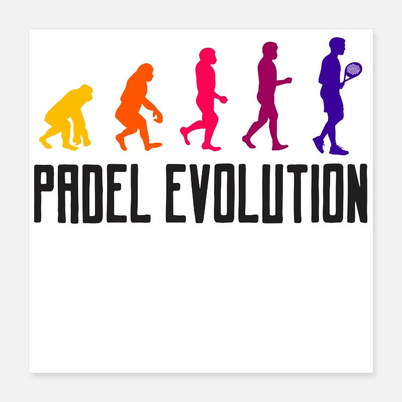 Padel Game Padel Evolution Player Sport Saying Poster 16" x 16" (40x40 cm)