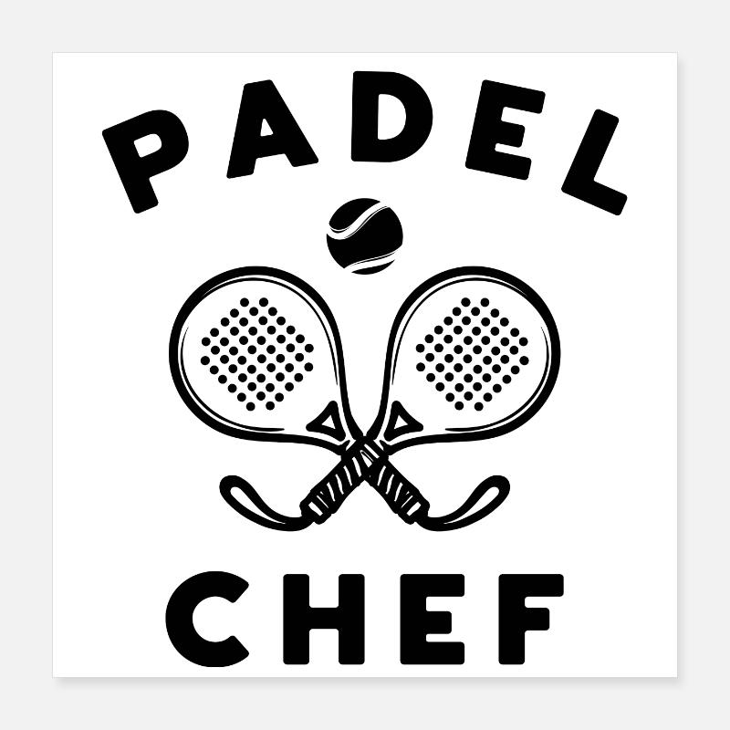 Padel Bälle Statement Schläger Spieler Training Poster 40x40 cm