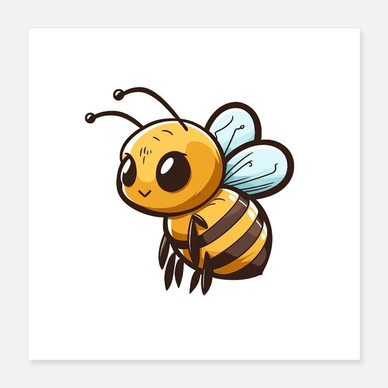 Cute Comic Bee Poster 16" x 16" (40x40 cm)