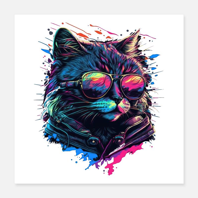 Cool cat Poster 16" x 16" (40x40 cm)