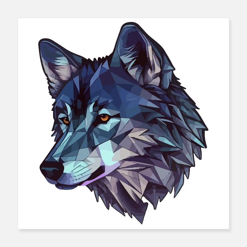 Stylized, geometric wolf Poster 16" x 16" (40x40 cm)