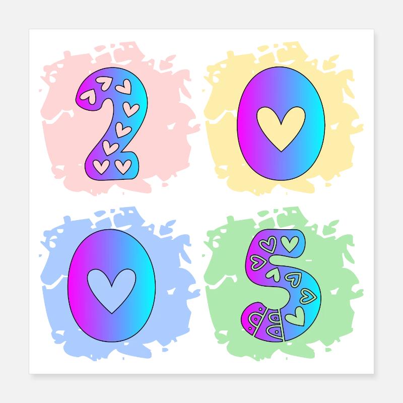 Année de naissance 2005 - 21e anniversaire Poster 40 x 40 cm