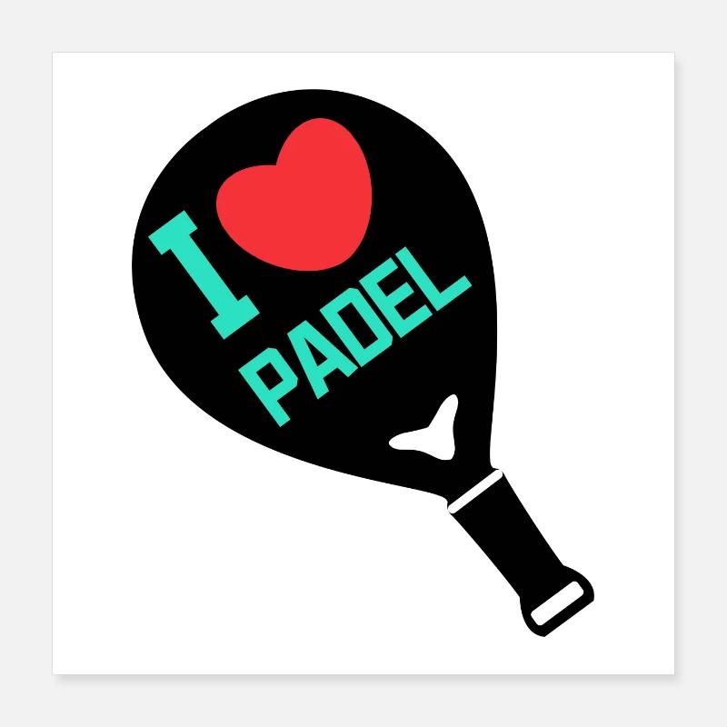 Déclaration Heart Player Racket I Love Padel Poster 40 x 40 cm