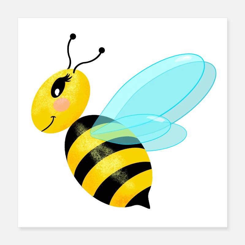 Abeille gracieuse voletant Poster 40 x 40 cm