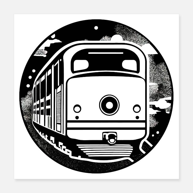 Lokomotive, Zug, Eisenbahn Poster 40x40 cm