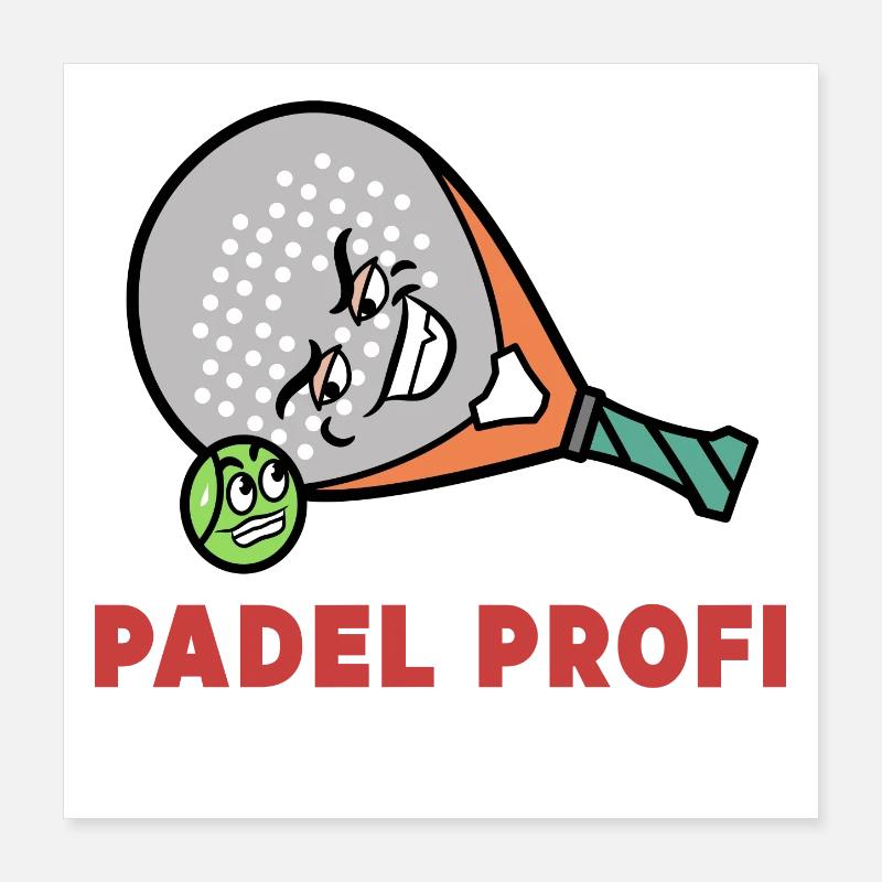 Padelspiel Racket Ball Statement Freizeit Padel Poster 40x40 cm