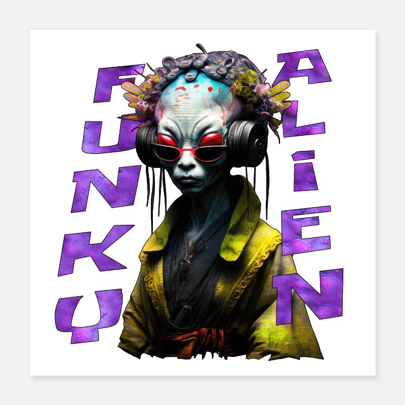 Funky Alien 02 Poster 40x40 cm