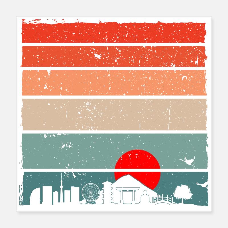 Coucher de soleil Torii Skyline Poster 40 x 40 cm