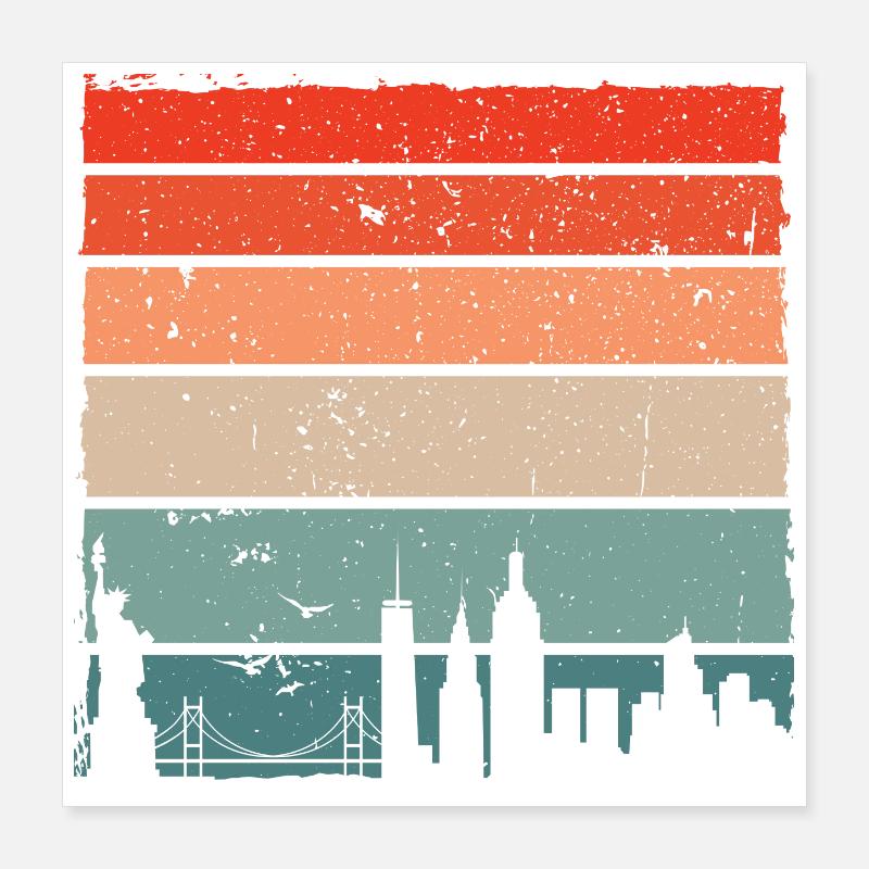 Pente de la ligne d’horizon du coucher de soleil Poster 40 x 40 cm