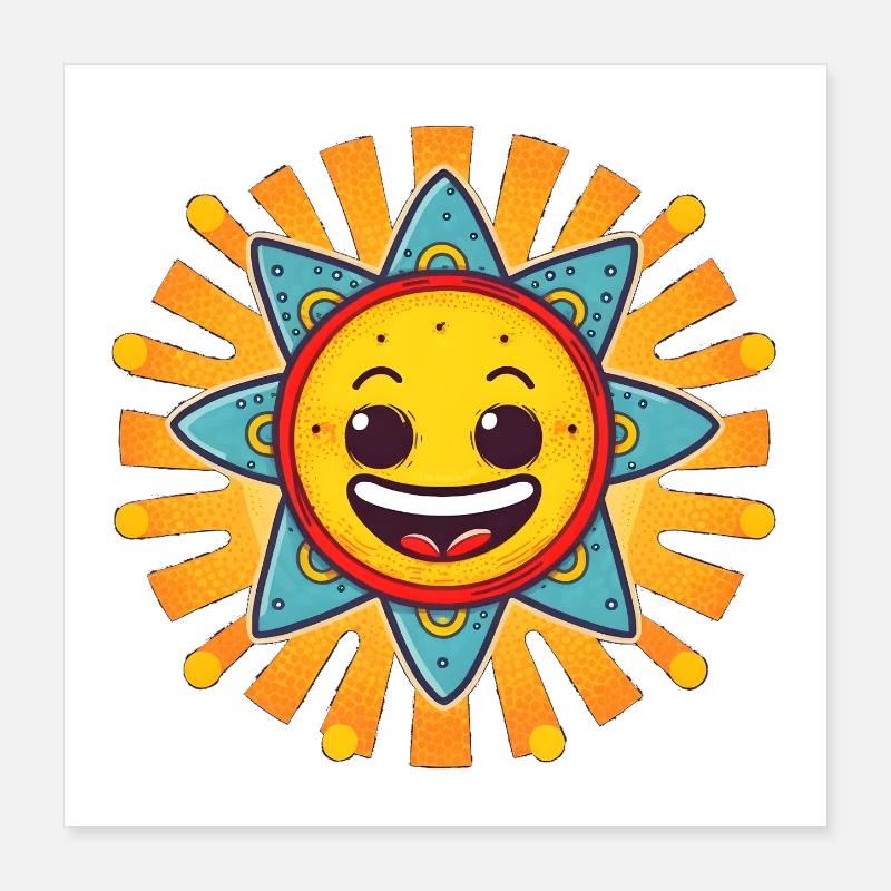 Joyeux soleil Poster 40 x 40 cm