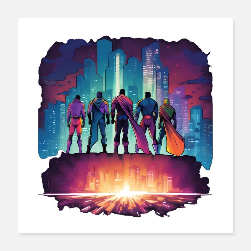 Super-héros Poster 40 x 40 cm