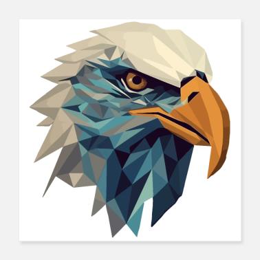 Aquila stilizzata e geometrica Poster 40x40 cm