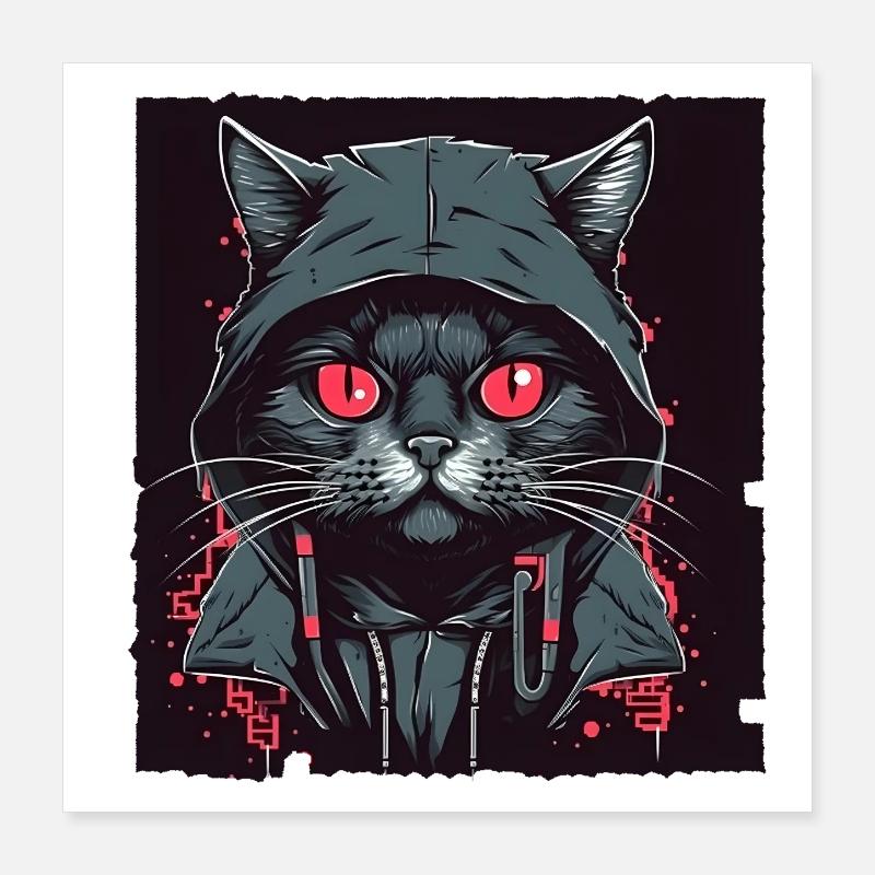 Chat hacker Poster 40 x 40 cm