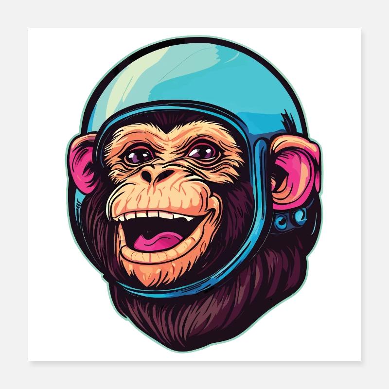 Weltraum-Affe Poster 40x40 cm