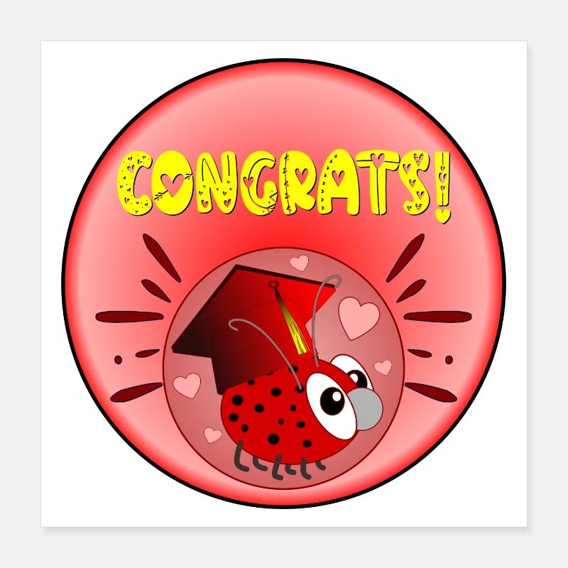 FÉLICITATIONS GRADUATION - BACHELOR - MASTER Poster 40 x 40 cm